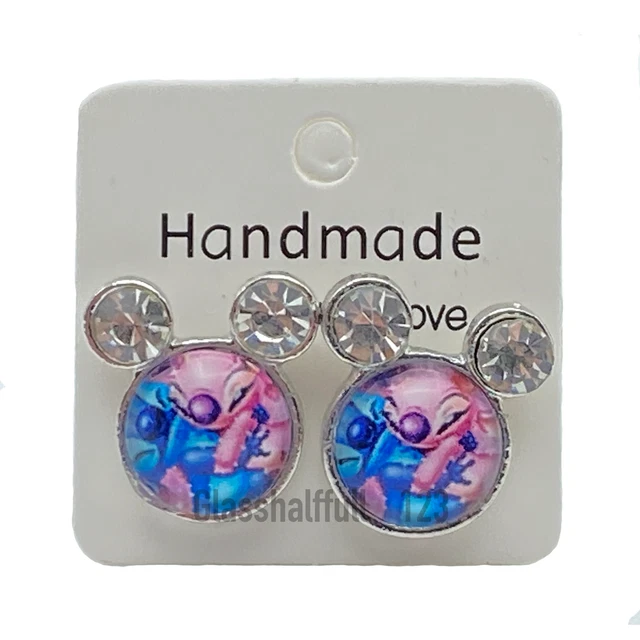 STITCH AND ANGEL earrings Disneys Mickey Ears Stitch Studs with Gems