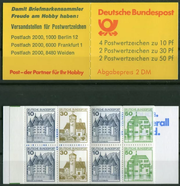 2x Bund Letterset Markenheftchen MH 22 II mit 913 II - 1038 II C + D postfrisch