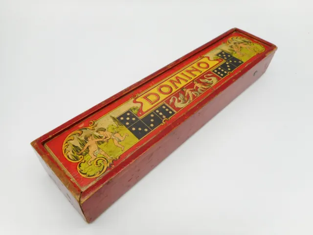 Historisches Domino-Set aus Holz  , antik , Jugendstil   - 356,7 Gramm g 21