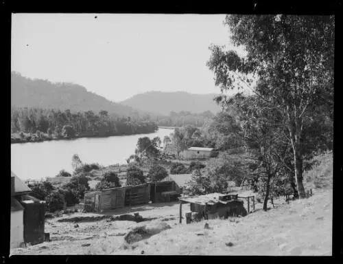 Shacks by a river, New South Wales, 1925 Australia Old Photo