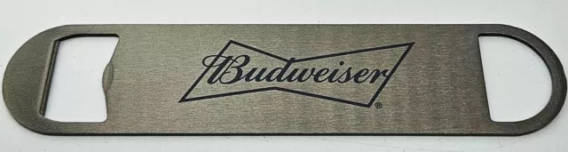 Budweiser Beer Bottle Opener Bartender's Speed Stainless Steel 7" Flat NEW