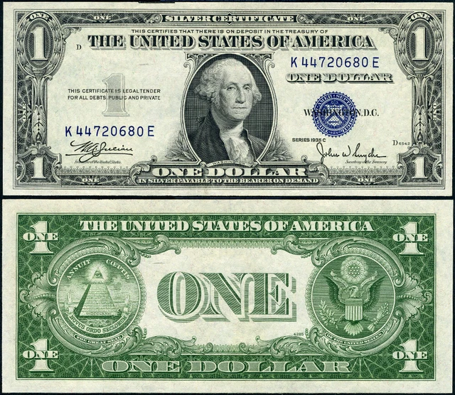 FR. 1612 $1 1935-C Silver Certificate K-E Block Gem CU