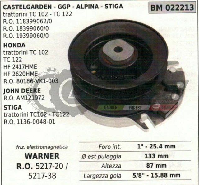 The ROP Shop Frizione elettrica per tosaerba Warner 5215-73, 521573, 5210-60, 521060