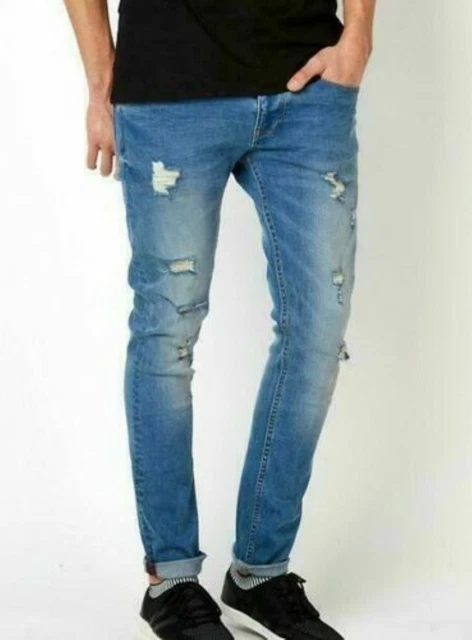 Jeans chiari sales strappati uomo