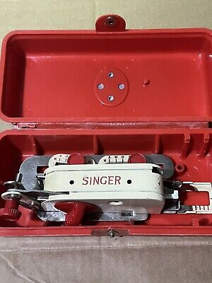 Vintage Red Singer Simanco Buttonhole Attachment 86718 with Singer storage Box