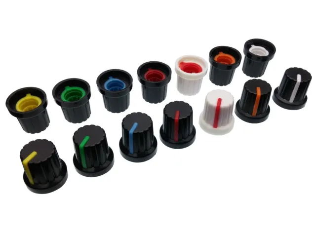 Boutons pot en plastique 8 couleurs pour potentiomètre 6 mm / interrupteur rotatif / encodeur