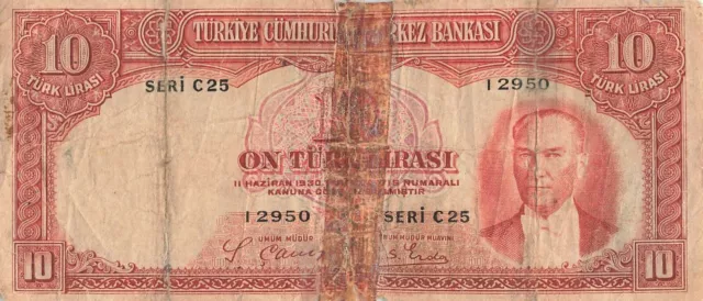 Turkey 10 Turk Lirasi 1930