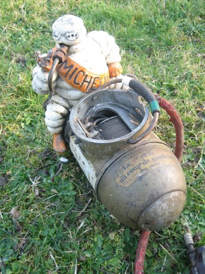 OLD INFLATOR COMPRESSOR bibendum michelin. automobilia. 1930? £1,052.71 ...