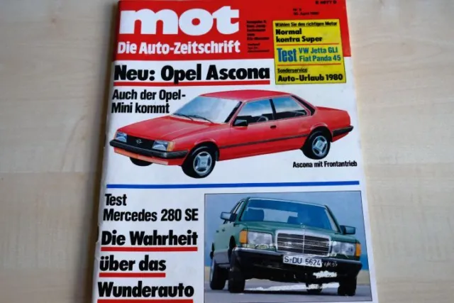 1) MOT 09/1980 - VW Jetta GLi mit 110PS im TEST - Mercedes 280 SE W126 mit 185PS