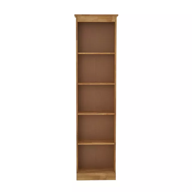 Solid Pine Tall Slim Bookcase Wooden Narrow 5 Shelves Book Shelf Display Unit UK 2