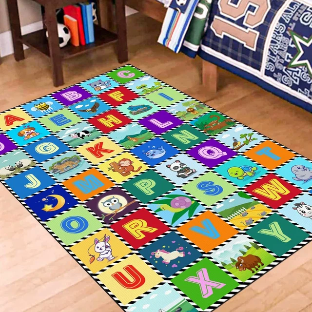 Number Alphabet Rug - Educational Area Rug -  Machine Washable 80×120cm/31×47in
