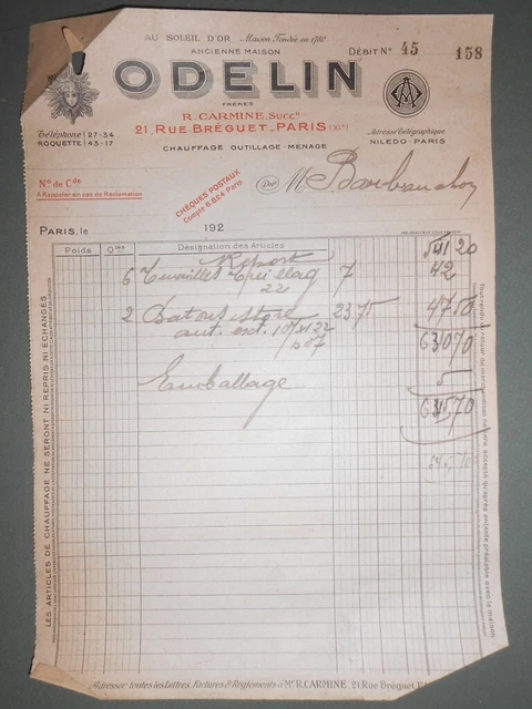Ancienne Facture Cartonnerie Victor Weibel Pâte à Bois – Kayserberg Alspach 1925