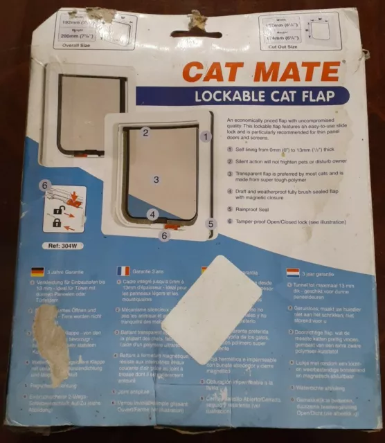 Volet chat verrouillable Petmate Cat Mate blanc 304 W verrouillage bidirectionnel neuf 2