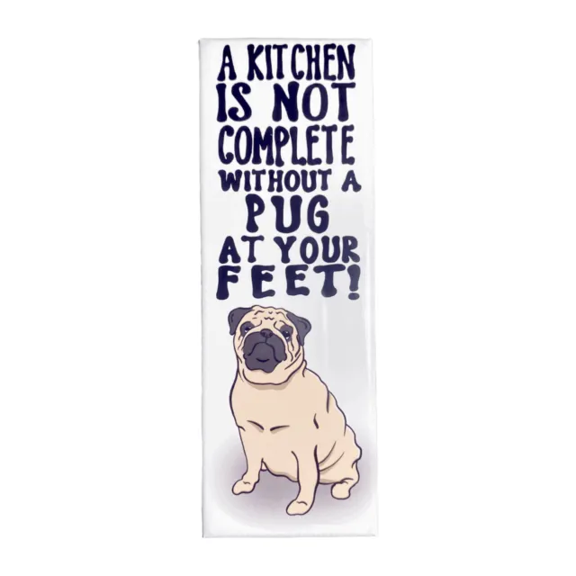 Fawn Pug Fridge Magnet Cartoon Art Dog Portrait Gift Collectible Kitchen Decor