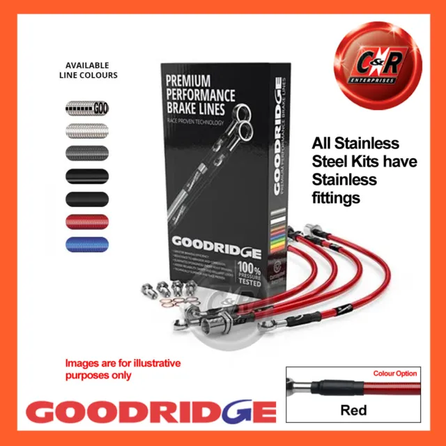 Goodridge S.Steel Red Brake Hoses For BMW 3 Series F80 M3 2014- SBW1162-4C-RD
