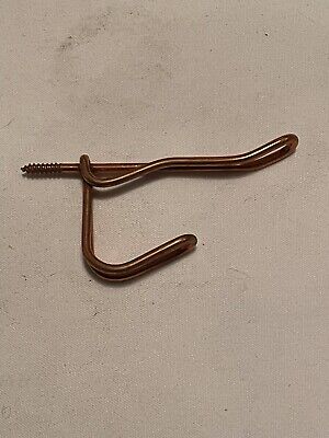 (6) Coppered Wire Coat Hat Hooks antique vintage NOS hardware Bronze Made In USA 2
