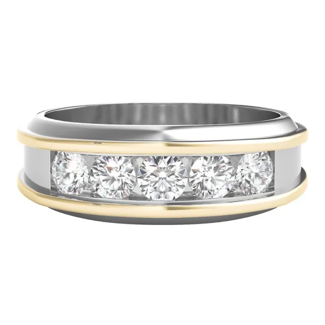 Helzberg Diamonds Men's 1 ct. tw. Diamond Two-Tone Ring 10K Gold Brilliant Cut