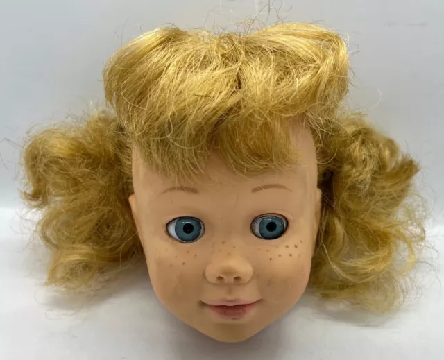 Vintage Blonde Pigtail Chatty Cathy Soft Face & Glassine Eyes - Head Only Vintage Blonde Pigtail Chatty Cathy Soft Face & Glassine Eyes - Head Only