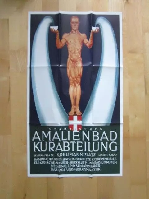 Faksimile Plakat Städtisches Amalienbad in Wien Jugendstil