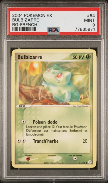 Carte Pokemon Bulbizarre 54/112 EX Rouge feu Vert Feuille PSA 9 🍃🍃