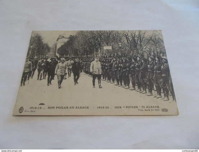 Cpa Militaire Guerre 1914/15 Alsace Nos Poilus En Alsace Revue Des Troupes 1915