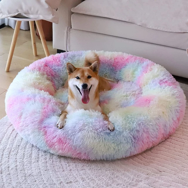 Calming Donut Dog Bed for Small Medium and Large Dogs Anti-Anxiety Plush Soft an 3