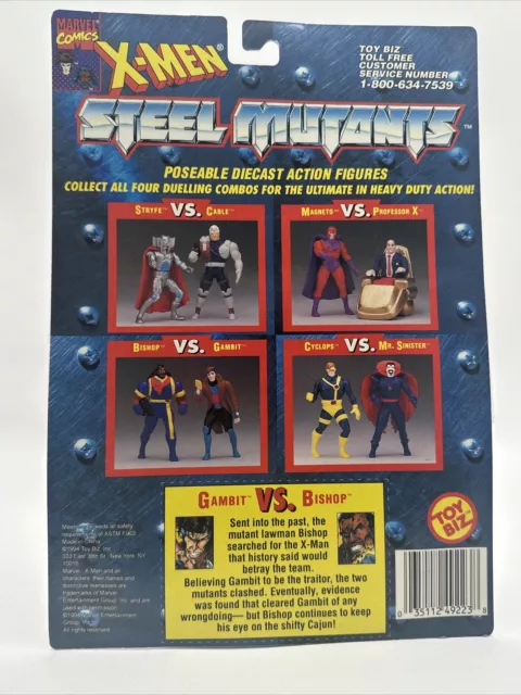 X-men Steel Mutants Gambit VS Bishop Set Metal Action Figure Toy Biz 1994 Marvel 2