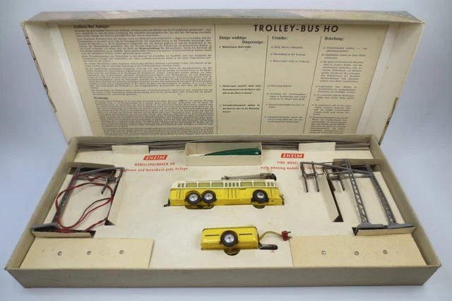 TROLLEY BUS HO jaune + remorque DGPM Eheim Brawa trailer