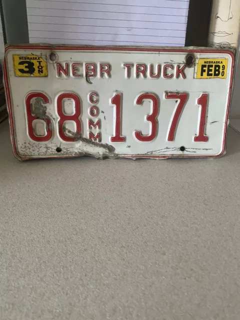 American number plate Truck Nebraska Dated Feb 90