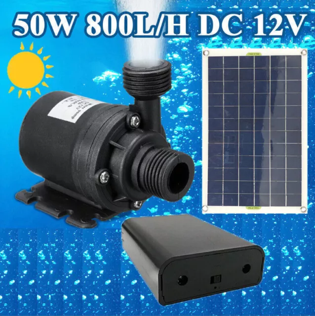 Solarwasserpumpe 50W 800L/H DC12V Tauchpumpe Geräuscharme Gartenfamilie Freibad