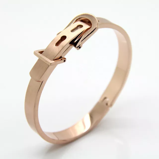 Fashion Stainless Steel Belt Buckle design cuff Bangle Bracelet For Women Men