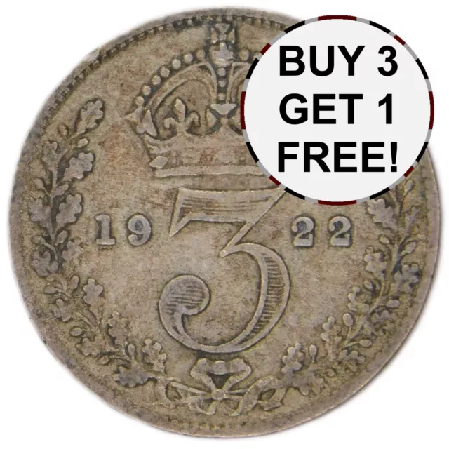 King George V Threepence - 1920-1936 - .500 Silver - Pick Your Year