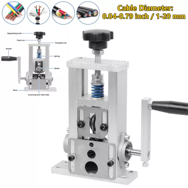 Manual Electric Wire Stripping Machine Cable Stripper Crank Scrap Copper Cutter.