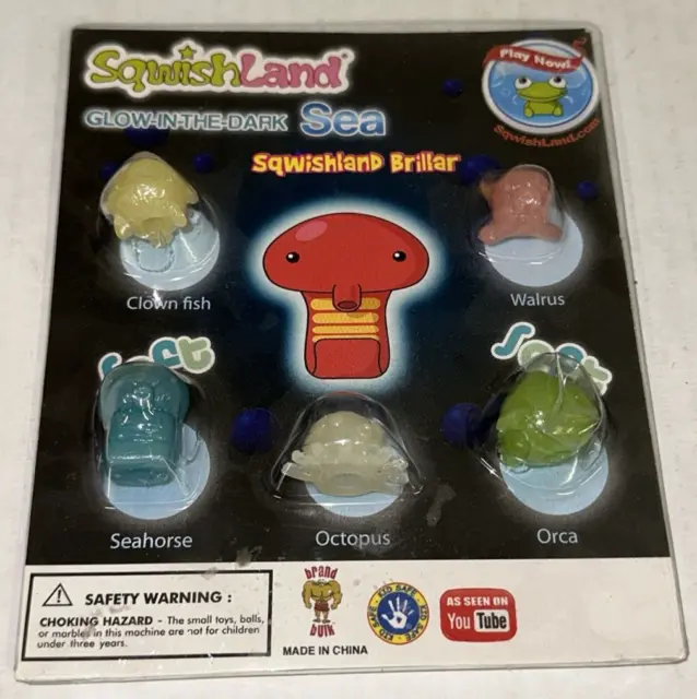 Sqwishland Squishland 'Glow in the Dark' SEA Vending Machine Header Display Card