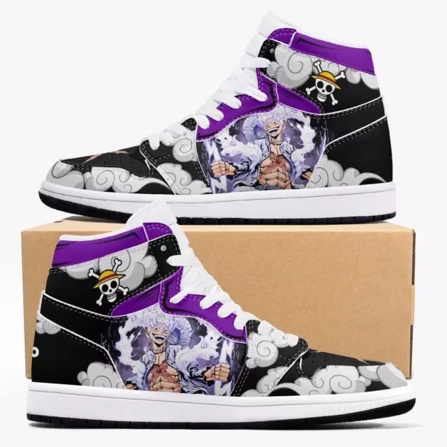 Custom One Piece Luffy Nika JD1 Anime Shoes Mid Top Sneakers