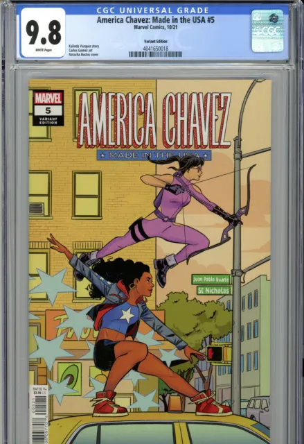 America Chavez: Made in the USA #5 (2021) Marvel CGC 9.8 White Bustos Variant