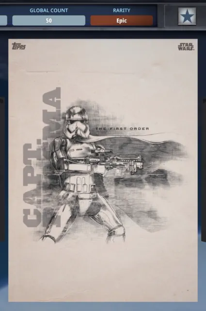 2015 Captain Phasma 50 Cc Tfa Pencils Sketch *Hard To Get* Star Wars Card Trader
