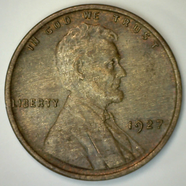 1927 Lincoln Wheat Cent Coin 1c AU Bronze US Penny Almost Uncirculated