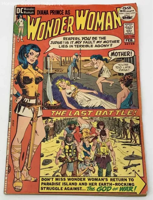 VNTG DC Comics 1972 Diana Prince as Wonder Woman Vol 31/No.198 Comic Book (FN)
