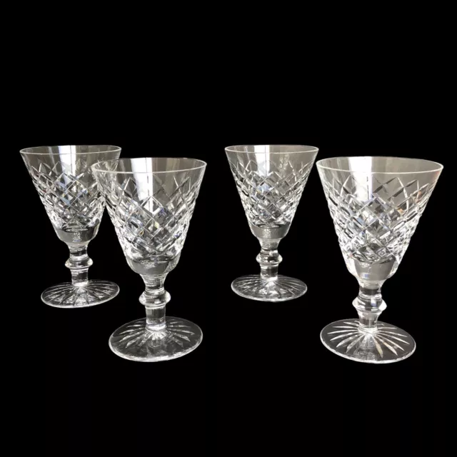 Waterford Crystal Tyrone Cut Port Wine Glass Stems Set of 4