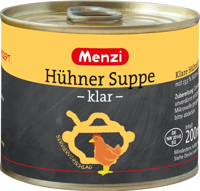 Menzi Clair Soupe de Poulet Aromatique Idéale Entrées 200ml 5er Pack