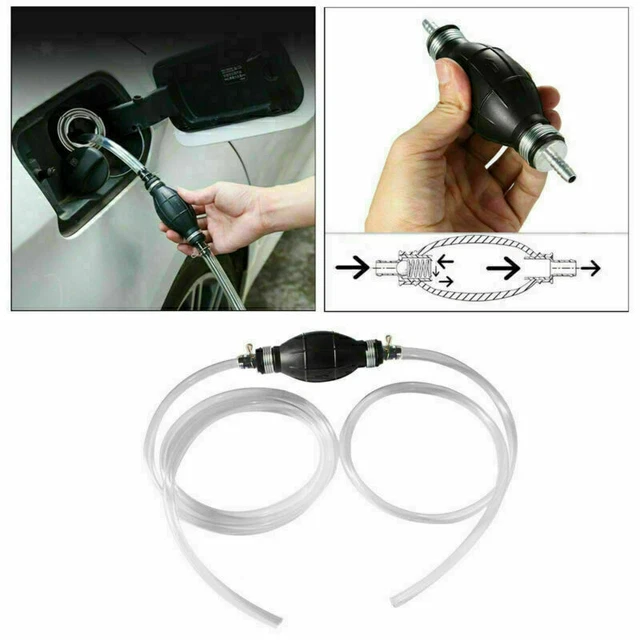 2m Hand Siphon Pump Petrol Diesel Water Oil Liquid Fuel Transfer Easy Use