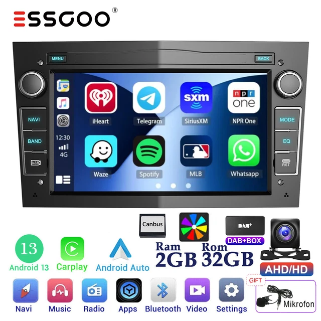 CAMECHO Android 2-DIN Autoradio mit Navi für Opel Corsa d/Astra h