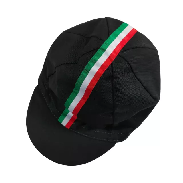 PRO' line Cappellino Ciclismo Vintage Tricolore No Logo Nero