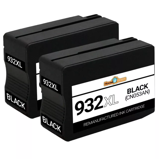 2pk 932XL 932 XL High-Yield Black Ink for HP Officejet 6100 6600 6700 Series