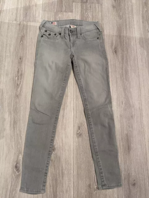 Original True Religion Damen Jeans grau W26 (Gr. 36)