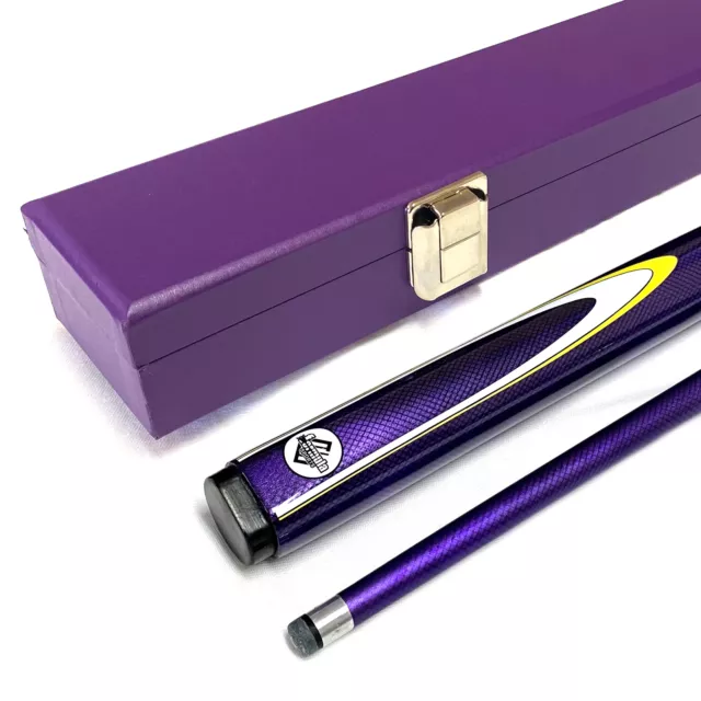 PURPLE Composite 57 Inch Graphite Pool Snooker Billiard Cue and Case