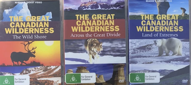 THE GREAT CANADIAN WILDERNESS 3 x DVD Set Readers Digest Documentary AS NEW!