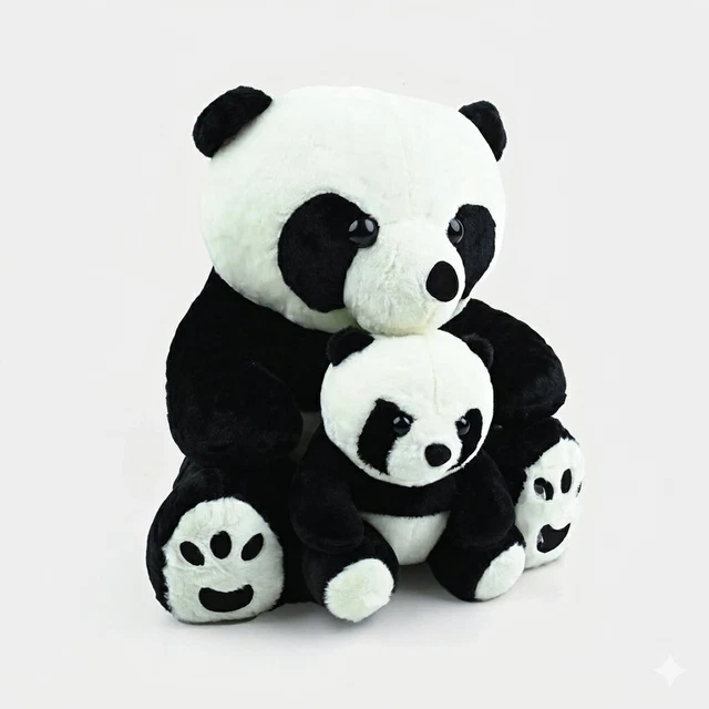 PANDA TEDDY BEAR Plush Toy 25cm – Soft Cuddly Stuffed Animal for Kids ...