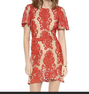 For Love and Lemons San Marcos Mini Dress in Red Lace Size Small